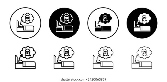 Nightmare vector icon set collection. Nightmare Outline flat Icon.