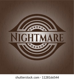 Nightmare wooden emblem. Vintage.