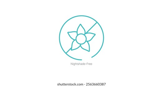 Nightshade-Free Symbol Vector Icon for Allergy-Friendly and Specialized Diets