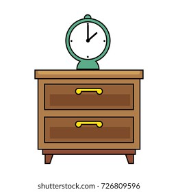 nightstand bedroom with alarm clock