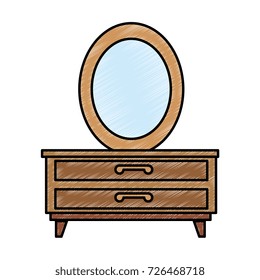 nightstand bedroom with mirror