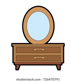 nightstand bedroom with mirror