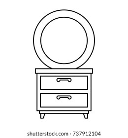 nightstand bedroom with mirror
