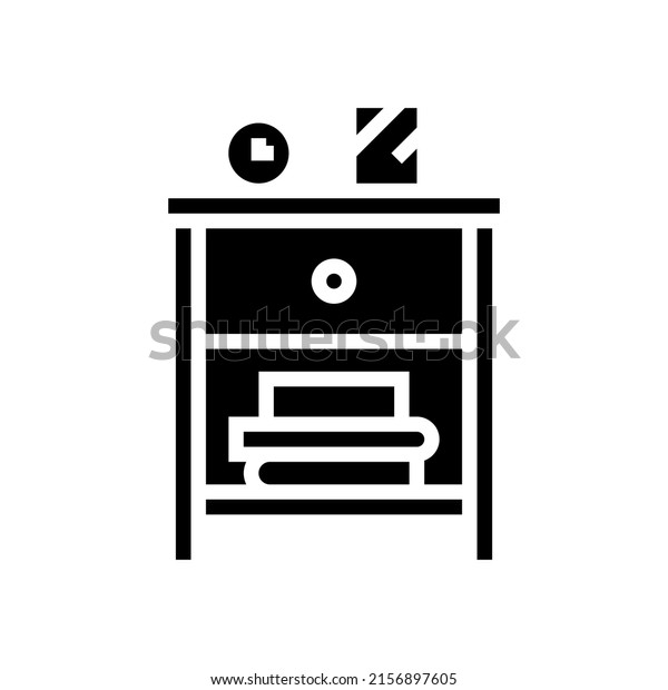 nightstand furniture\
glyph icon vector. nightstand furniture sign. isolated contour\
symbol black\
illustration
