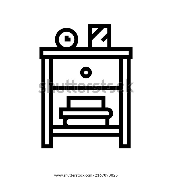 nightstand furniture\
line icon vector. nightstand furniture sign. isolated contour\
symbol black\
illustration