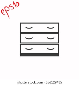 Nightstand grey icon.