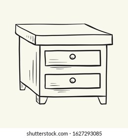 Nightstand. Hand drawn vector illustration