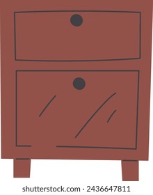 Nightstand Home Furniture Vector Illustration