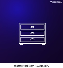 Nightstand icon, bedroom furniture icon