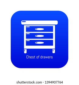 Nightstand icon blue vector isolated on white background