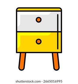 Nightstand icon. Home decor element thin line illustration.