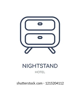 Nightstand icon. Nightstand linear symbol design from Hotel collection. Simple outline element vector illustration on white background.