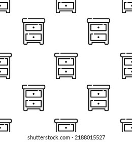 nightstand icon pattern. Seamless nightstand pattern on white background.