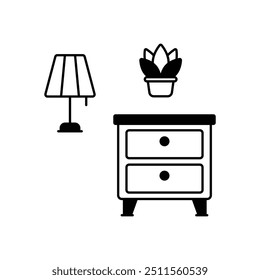Icono de mesa de noche listo para usar Ilustración vectorial