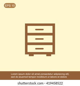 Nightstand icon sign
