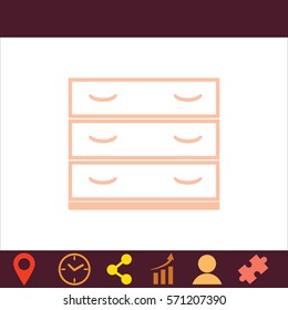 Nightstand  icon. Vector design.