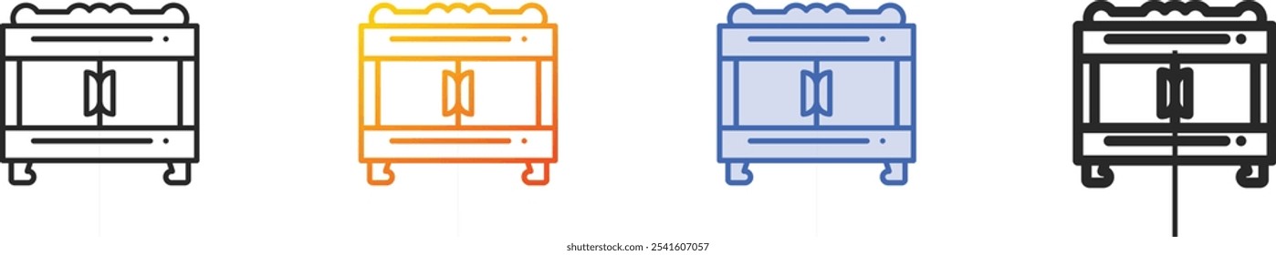 nightstand icon.Thin Linear, Gradient, Blue Stroke and bold Style Design Isolated On White Background