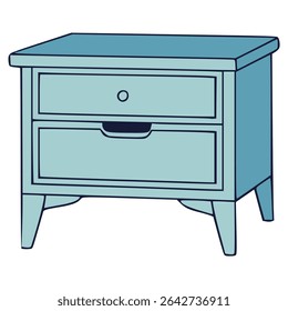 nightstand interior furniture wood flat color vector illustration template design