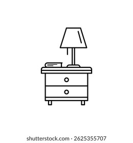 Camisola com lâmpada e livro no topo para quarto interior