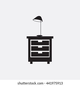 Nightstand with lamp Icon