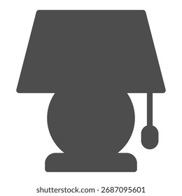 Icono sólido de la lámpara de mesa de noche, concepto de lámpara interior. Gráficos de Vector. Signo de la lámpara en el fondo blanco, icono del estilo del glifo para el móvil o el Diseño web