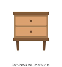 Nightstand with legs icon. Colored silhouette. Front view. Vector simple flat graphic illustration. Isolated object on a white background. Isolate.