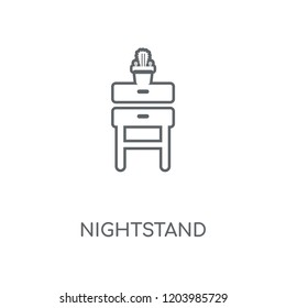 Nightstand linear icon. Nightstand concept stroke symbol design. Thin graphic elements vector illustration, outline pattern on a white background, eps 10.