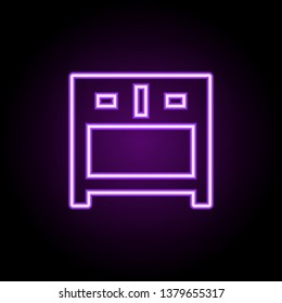 nightstand neon icon. Elements of Furniture set. Simple icon for websites, web design, mobile app, info graphics