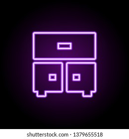 nightstand neon icon. Elements of Furniture set. Simple icon for websites, web design, mobile app, info graphics