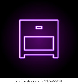 nightstand neon icon. Elements of Furniture set. Simple icon for websites, web design, mobile app, info graphics