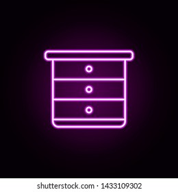 nightstand neon icon. Elements of home things set. Simple icon for websites, web design, mobile app, info graphics