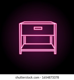 Nachtständer-Neonsymbol. Einfache dünne Linie, Vektorillustration von Haushaltssymbolen für i und ux, Website oder mobile Anwendungen