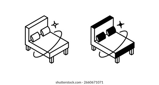 Nightstand set icon with white background vector stock illustration