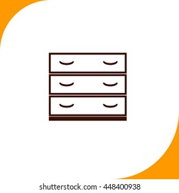 Nightstand sign. Brown icon on white background