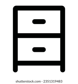 Nightstand simple line icon. Pixel perfect