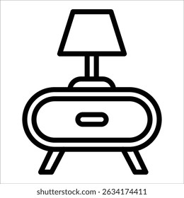 Nightstand Table Icon Element For Design