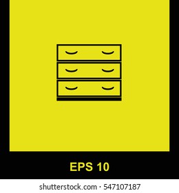 Nightstand vector black icon. Isolated illustration. Business picture.