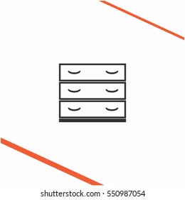 Nightstand vector grey icon on white background. Nightstand symbol stock   illustration. Business picture.