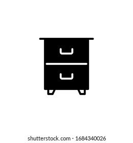 Nightstand vector icon in black solid flat design icon isolated on white background