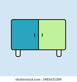 Nightstand vector icon. Graph symbol for furniture, web site and apps design, logo, app, UI