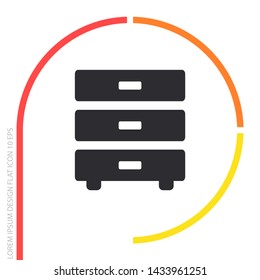 Nightstand Vector icon . Lorem Ipsum Illustration design