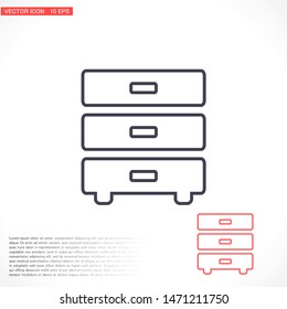 Nightstand Vector icon . Lorem Ipsum Illustration design