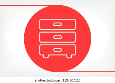 Nightstand Vector icon . Lorem Ipsum Illustration design