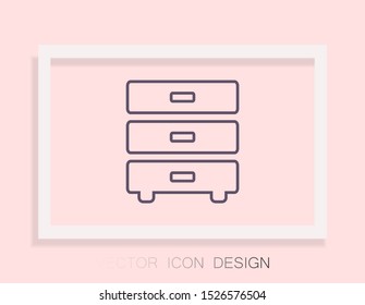 Nightstand Vector icon . Lorem Ipsum Illustration design