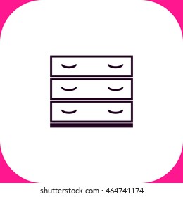Nightstand vector icon on white background.