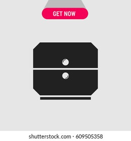 Nightstand Vector Icon, The symbol of bedside table. Simple, modern flat vector illustration for mobile app, website or desktop app 