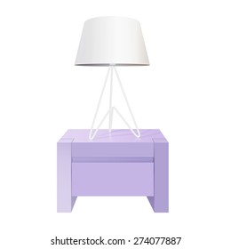  nightstand with white lamp