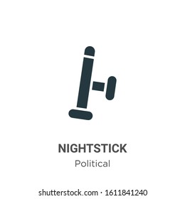 Nightstick glyph icon vector on white background. Flat vector nightstick icon symbol sign from modern political collection for mobile concept and web apps design.