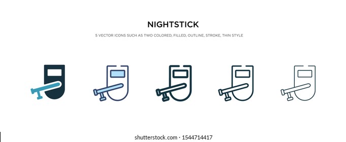 nightstick icon in different style vector illustration. two colored and black nightstick vector icons designed in filled, outline, line and stroke style can be used for web, mobile, ui