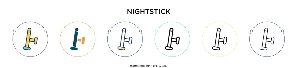 Icono de garrote en el estilo relleno, delgado, contorno y trazo. Ilustración vectorial de dos iconos vectoriales de colores y negros se puede utilizar para móviles, ui, web